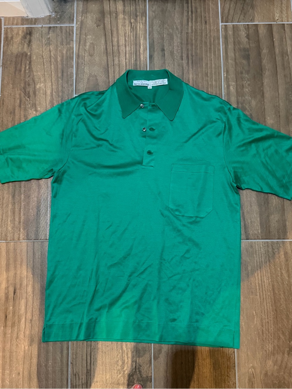 Maus & Hoffman Green Filo di Scozia Cotton Polo Shirt Men Made Italy Pocket  40